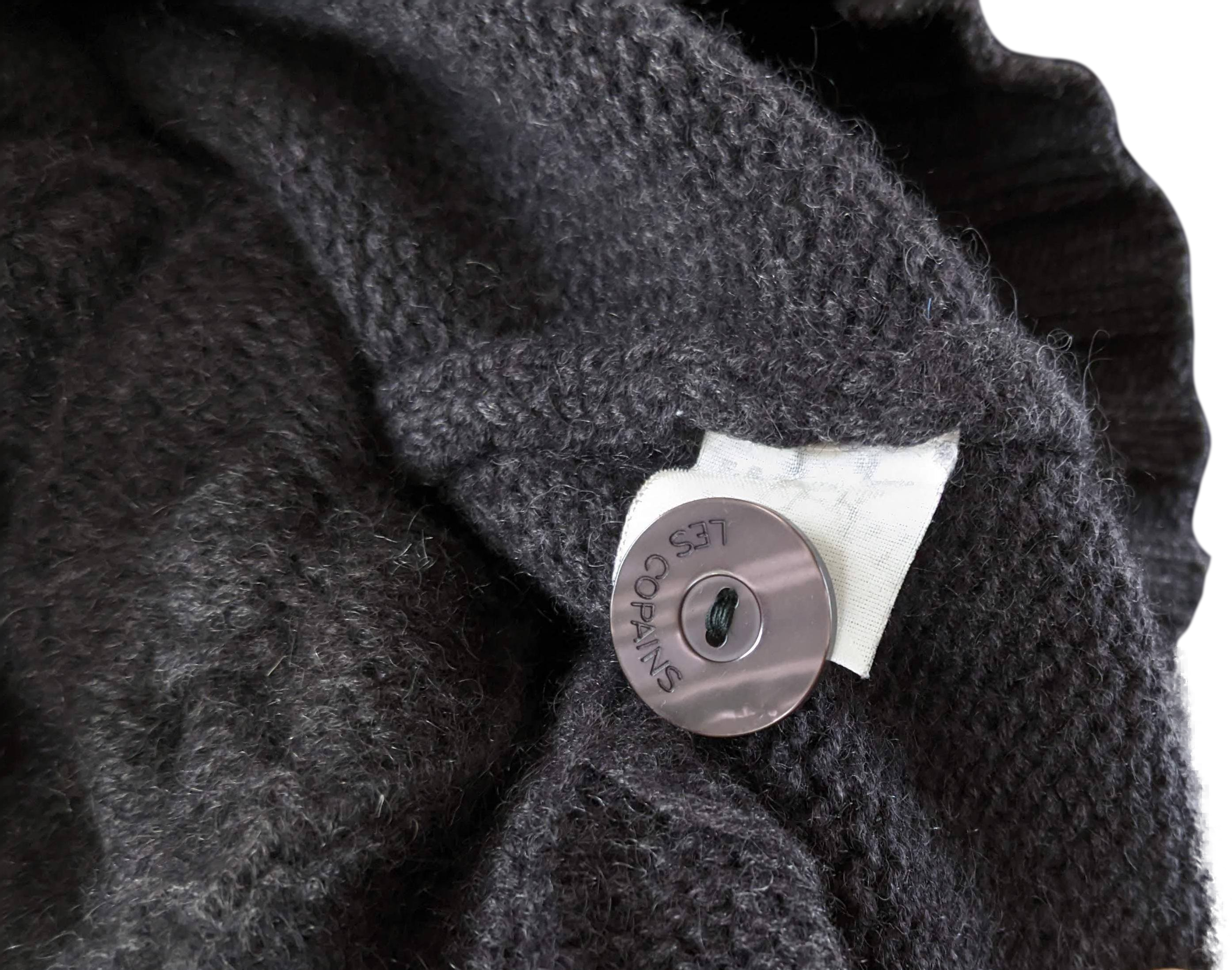 Les Copains Anthracite 100% Cashmere Cable Knit Cardigan Sz52