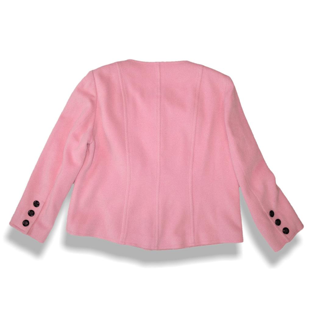 Liz Malraux Design Rose bonbon 100% Cashmere Jacket Sz40-42 - poupishop