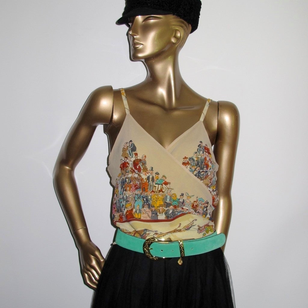 Louis Feraud Couture Vintage Menthe Suede Belt Sz42 - poupishop