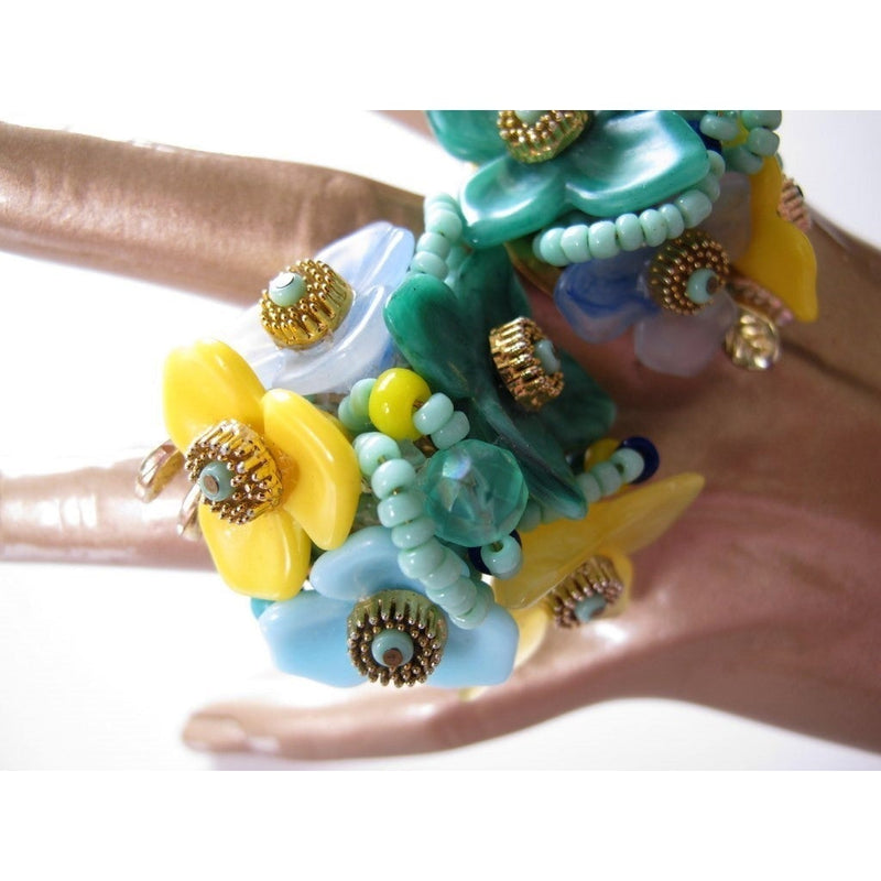 Louis Feraud Vintage 1990's Yellow/Turquoise Important Jewellery Set, Box!