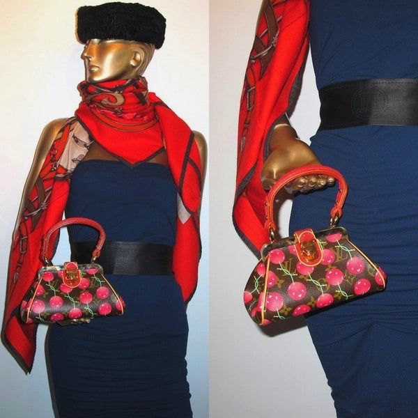 Louis Vuitton 2005 Precious Cherries Murakami Sac Fermoir Bag TPM - poupishop