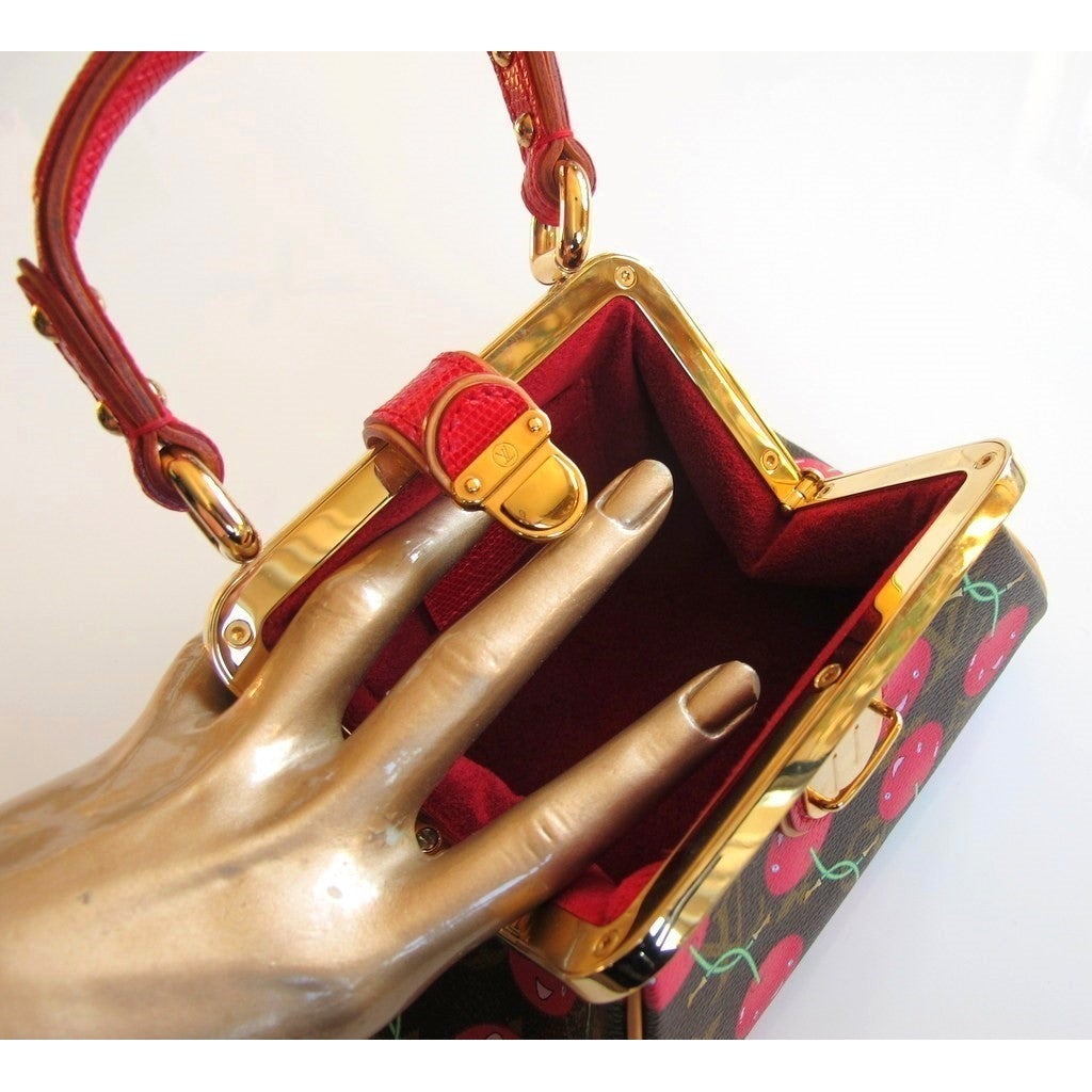 Louis Vuitton 2005 Precious Cherries Murakami Sac Fermoir Bag TPM - poupishop