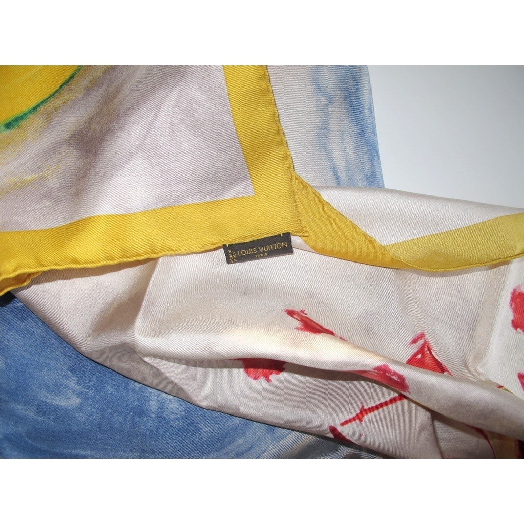 Louis Vuitton 2007 Alberto Giacometti Special Edt Artist Silk Scarf, NIB! - poupishop