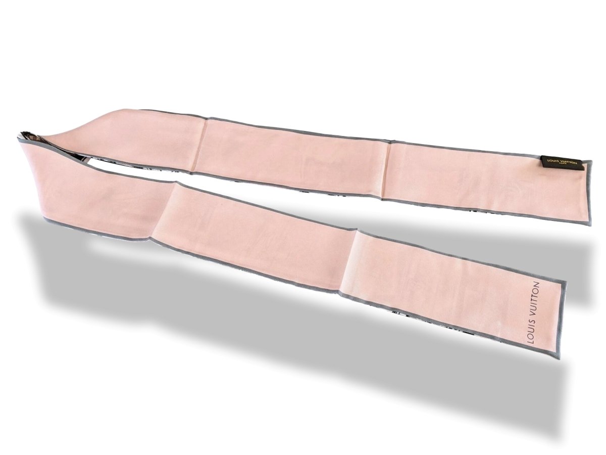 Louis Vuitton Limited Edt Rose TRUNKS Bandeau Twilly Silk Scarf