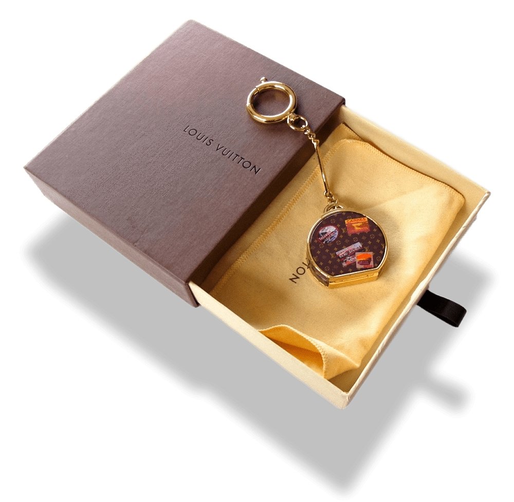 Louis Vuitton Micro Boite Chapeau with Mirror Bag Charm Key Holder Keyrings, NIB! - poupishop