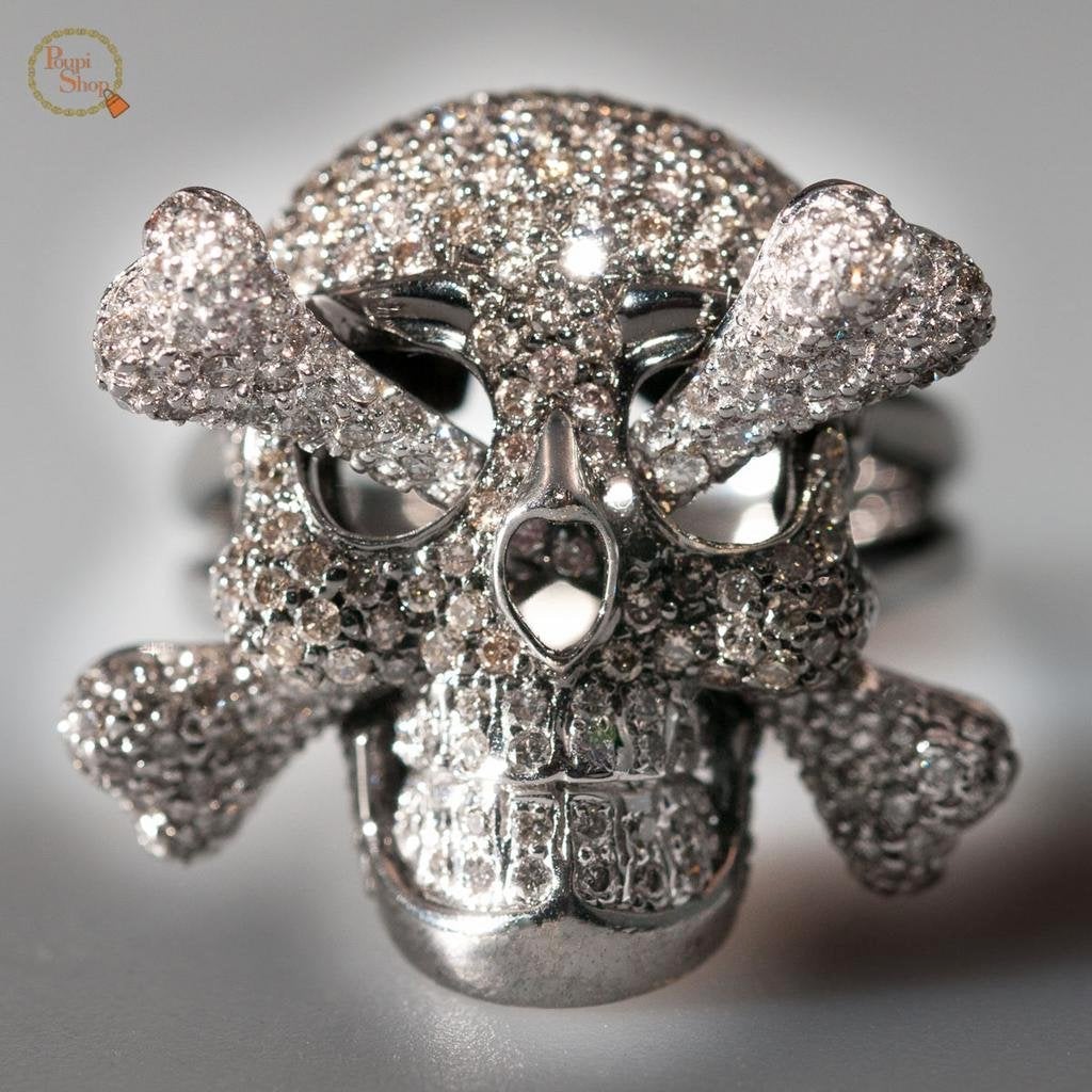 Lydia Courteille Diamonds Catacombes Vanities Skull Ring, Box! - poupishop