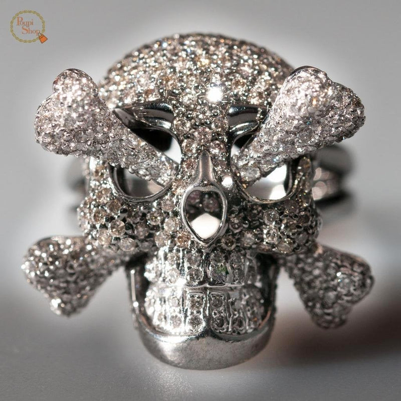 Lydia Courteille Diamonds Catacombes Vanities Skull Ring, Box! - poupishop