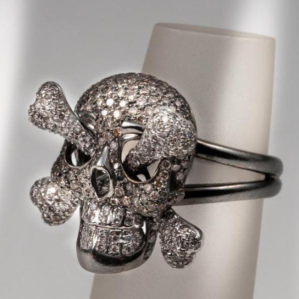Lydia Courteille Diamonds Catacombes Vanities Skull Ring, Box! - poupishop