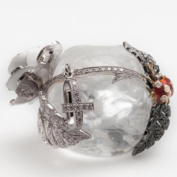 Lydia Courteille Joaillerie Rock Diamonds Crystal Skull Pendant - poupishop