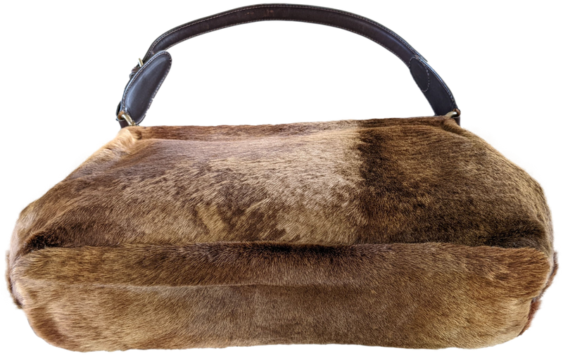 Marni Vintage Foal Fur/Patent Leather Old Malette Bag 36 cm