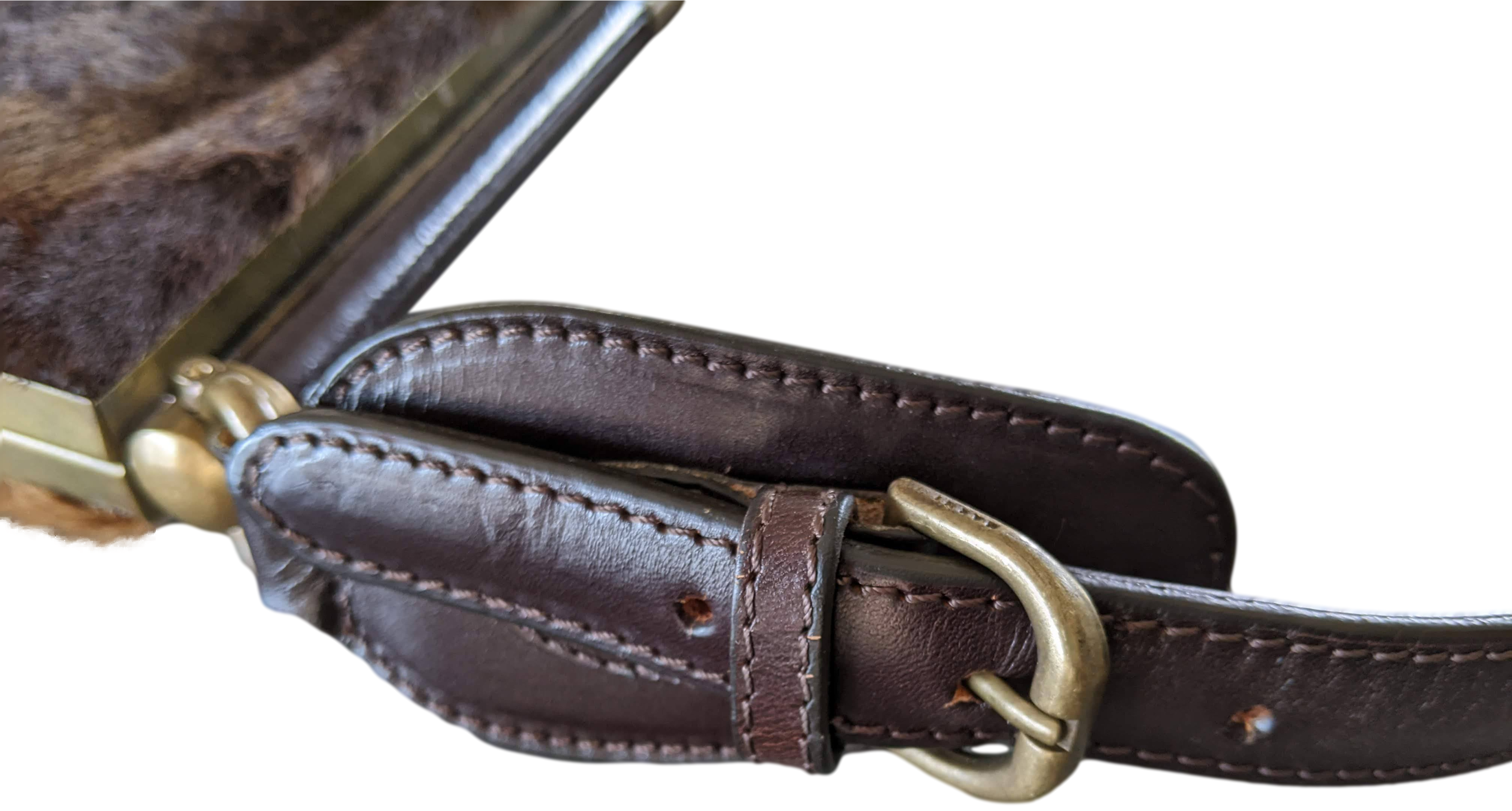 Marni Vintage Foal Fur/Patent Leather Old Malette Bag 36 cm