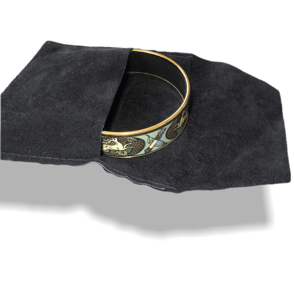 Michaela Frey TEAM Celadon Enamel Hunting Wide Bangle Bracelet - poupishop