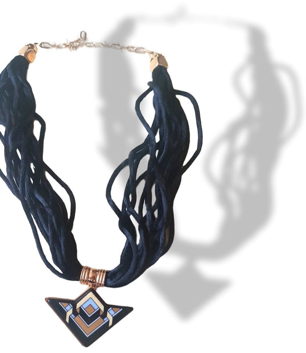 Michaela Frey Team Vintage 80s Gold Enamelled Modern Art Choker Necklace, New! - poupishop