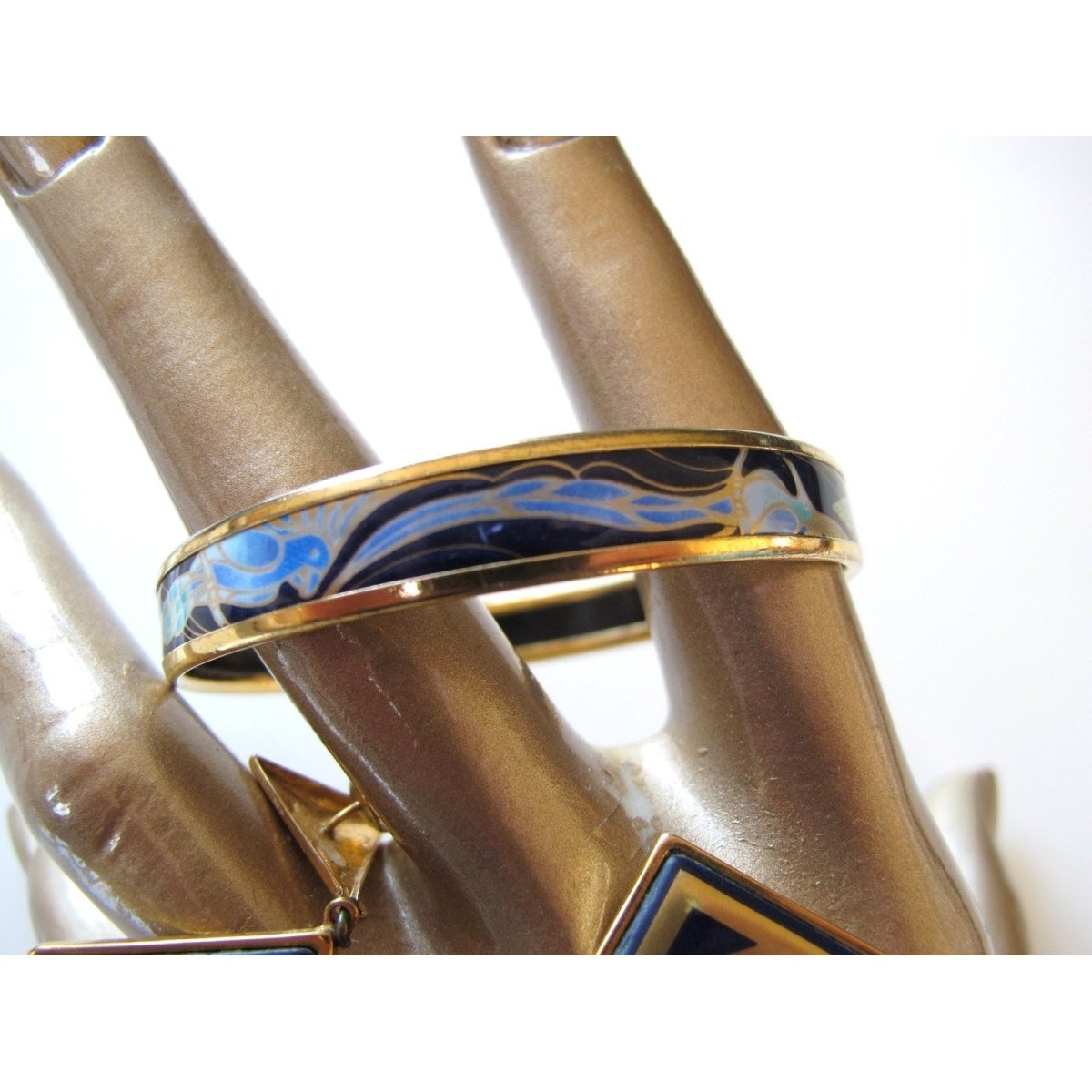 Michaela Frey Team Vintage 80s Parrots Enamel Eearrings Bangle Set, Box! - poupishop