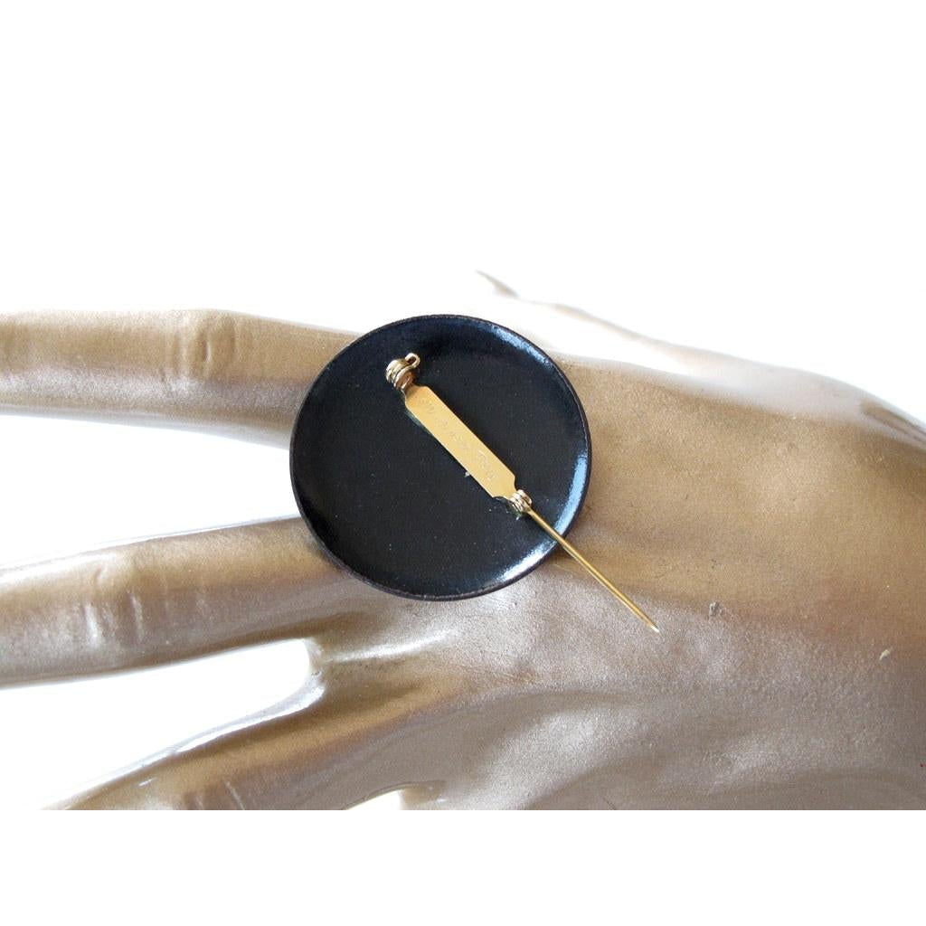 Michaela Frey Vintage Enamelled Bangle and Brooch Set - poupishop