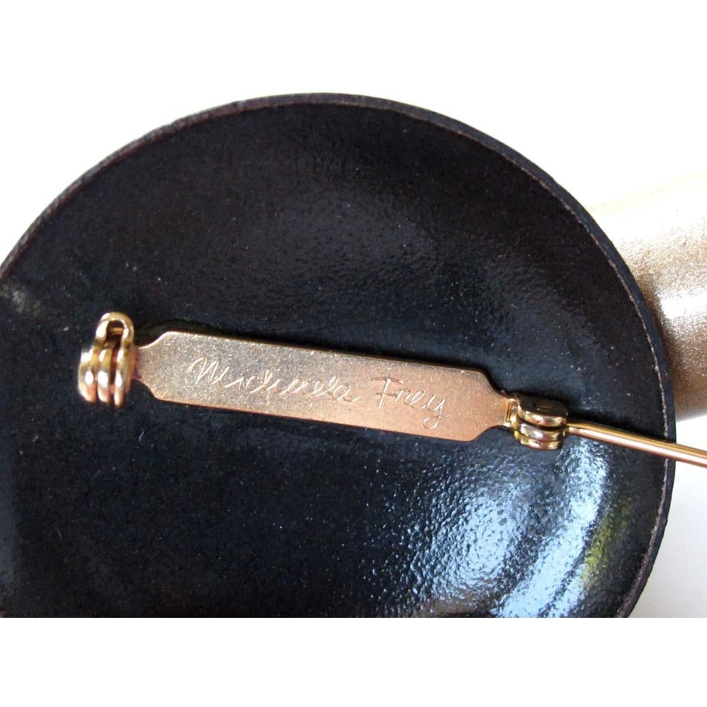 Michaela Frey Vintage Enamelled Bangle and Brooch Set - poupishop