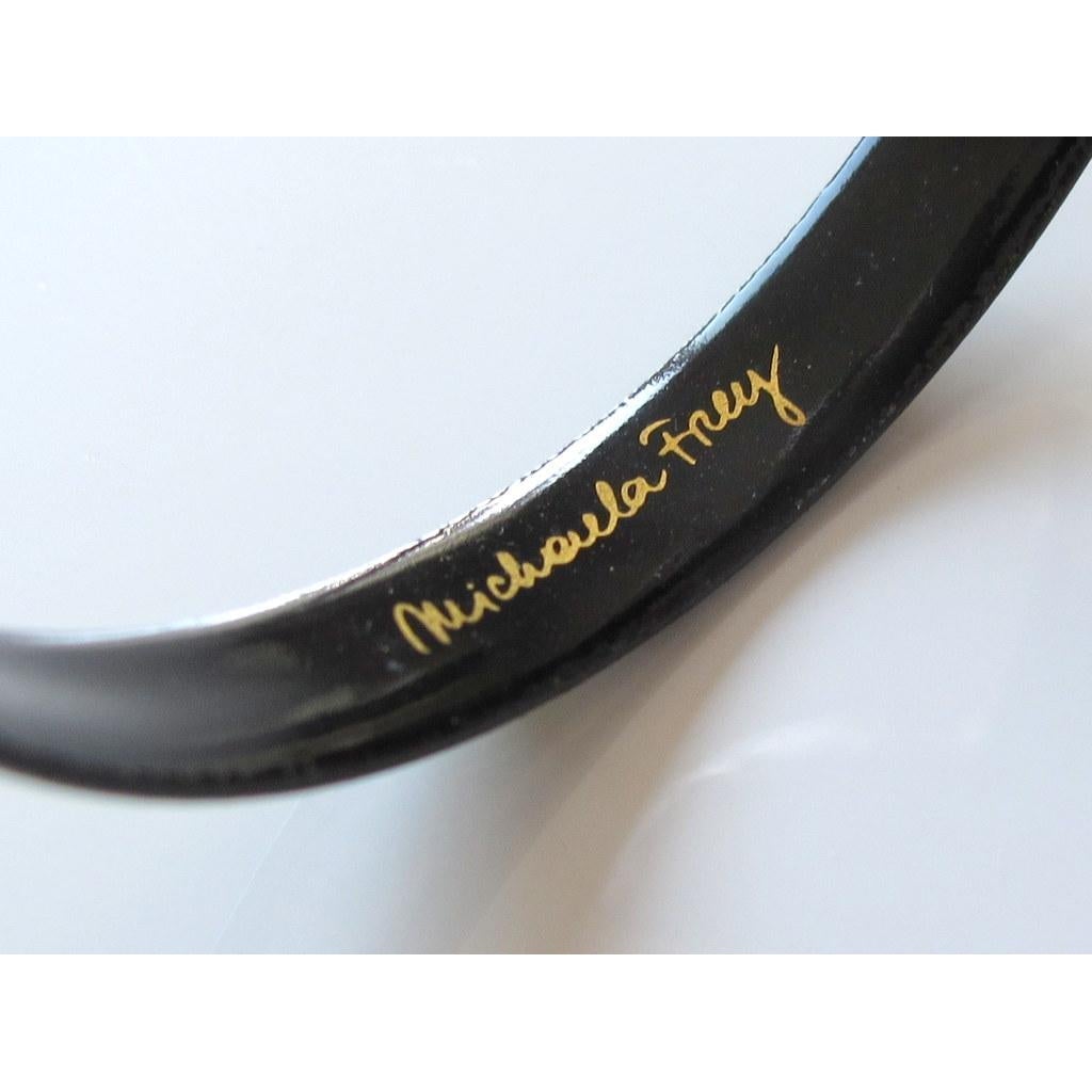Michaela Frey Vintage Enamelled Bangle and Brooch Set - poupishop