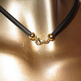 Michaela Frey Wien Gold Enamelled Lotus Choker Necklace, NIB! - poupishop