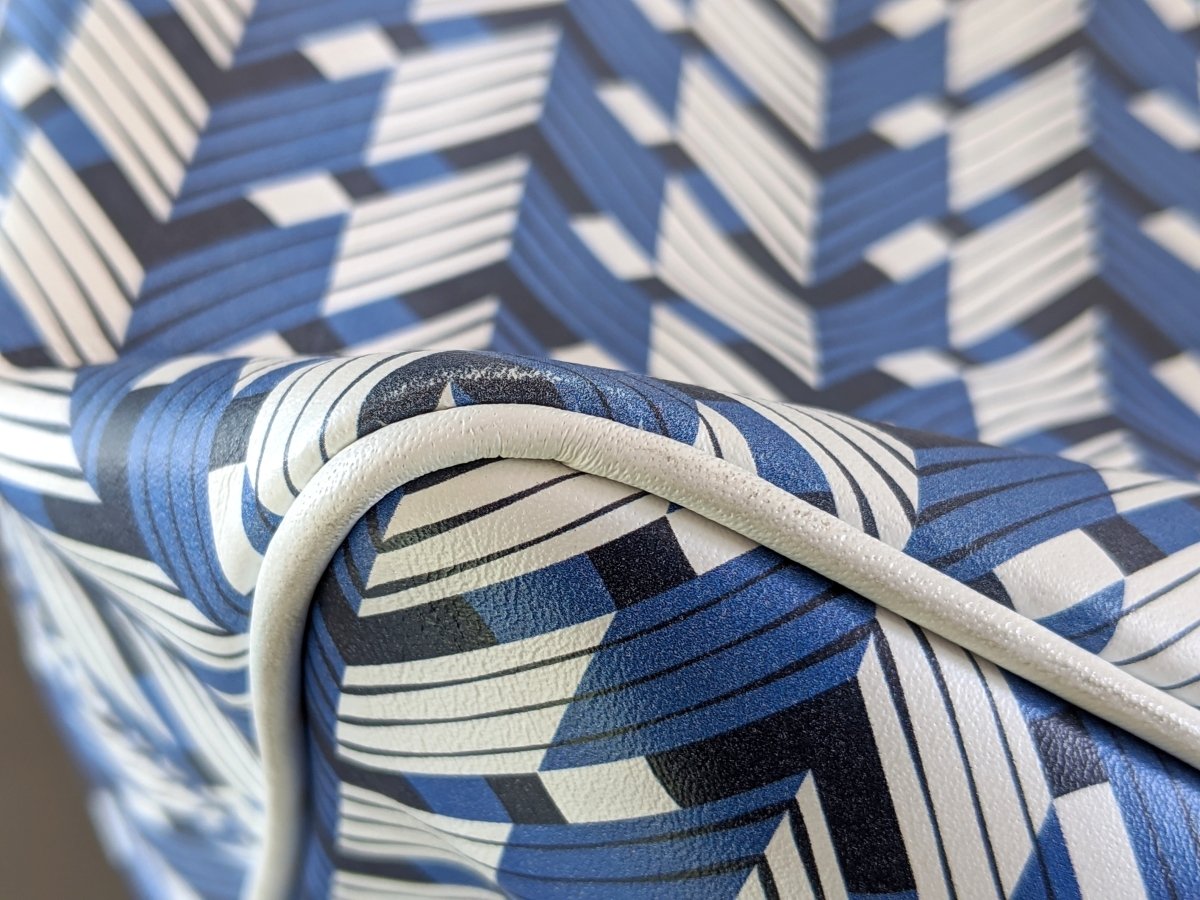 Moynat 2015 Blue/White Leather Casual Week-end RIVAGE TOTE BAG 35 - poupishop