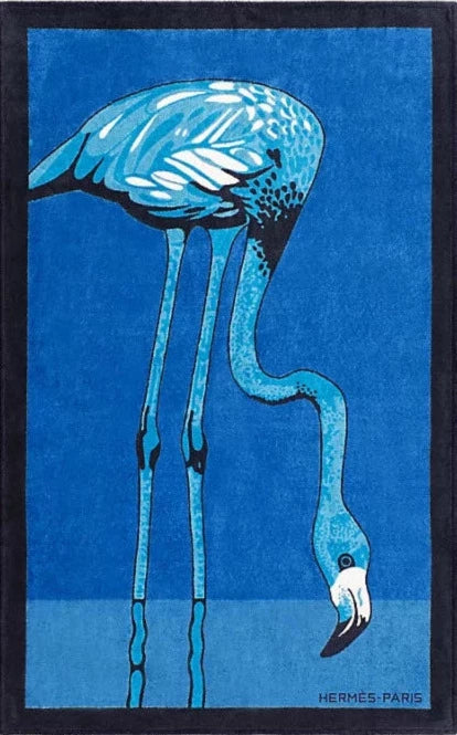 Hermes Bleu "Nakuru" Terry Cotton Beach Towel 90 x 150 cm