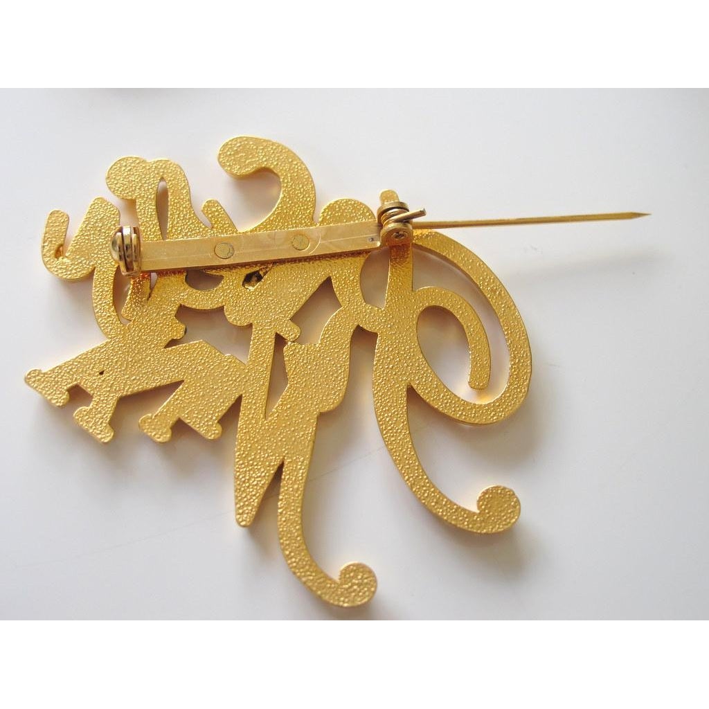 Nina Ricci Vintage Large Gold Brooch, New! - poupishop