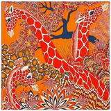 Hermes Orange/Capucine/Marine Girafes "The Three Graces" by Alice Shirley Cashmere Shawl 140