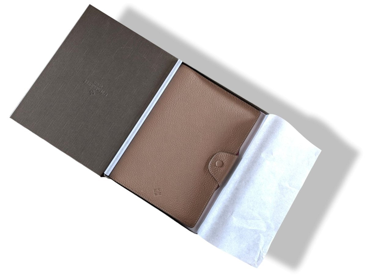 Patek Philippe [AC14] Etoupe/Fuchia Togo Calfskin "ULYSSE MM" NoteBook Cover with Refill, BNIB! - poupishop