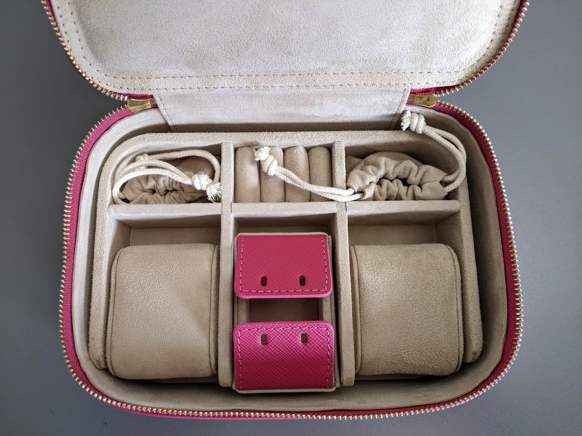 Patek Philippe Fuschsia Leather Jewelry Travel Box Case VIP, NIB! - poupishop