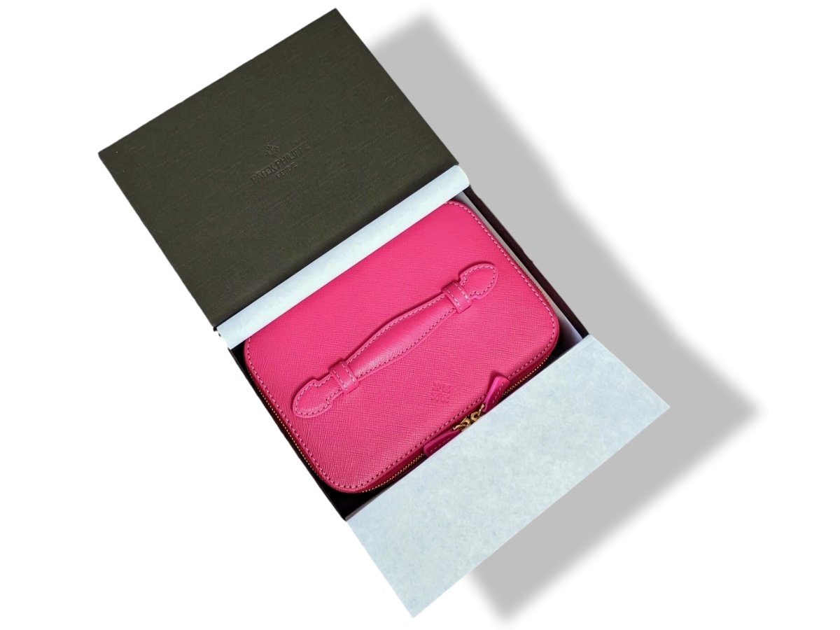 Patek Philippe Fuschsia Leather Jewelry Travel Box Case VIP NIB