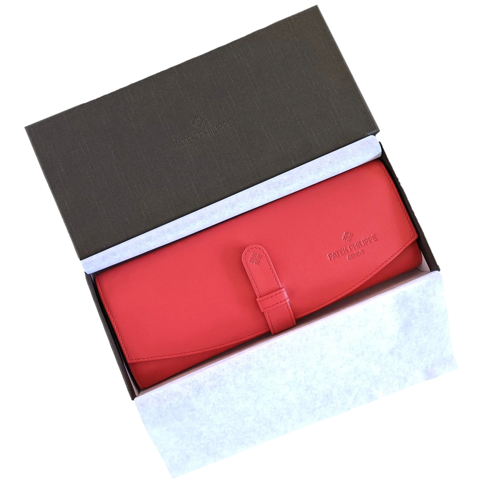 Patek Philippe Geneve [PA3] Vip Plum/Coquelicot Leather Travel Jewelry/Watch Holder