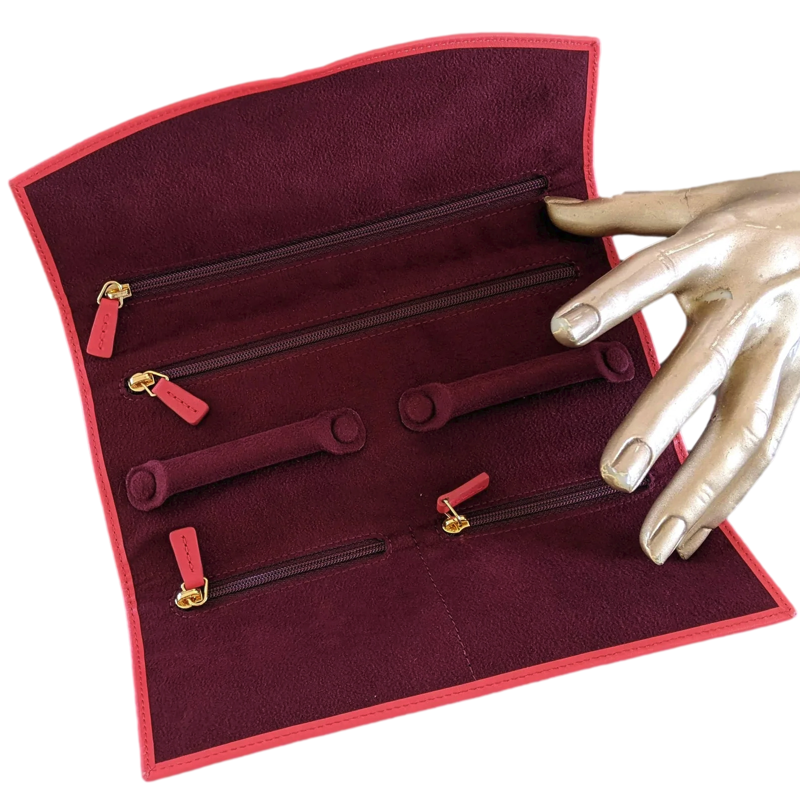 Patek Philippe Geneve [PA3] Vip Plum/Coquelicot Leather Travel Jewelry/Watch Holder