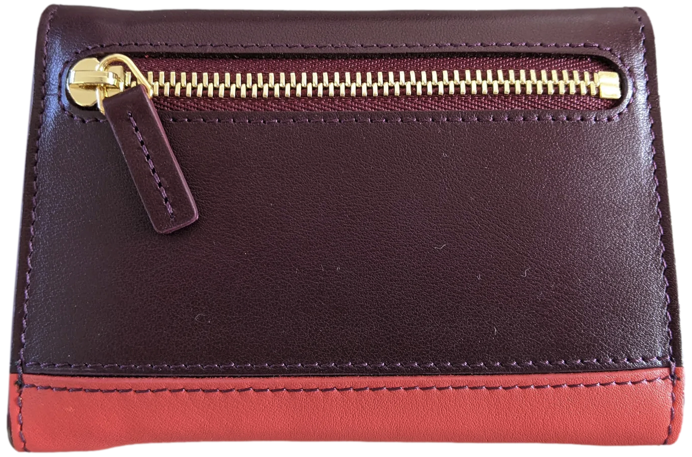 Patek Philippe Geneve [PA1] Plum/Coquelicot Leather Purse - Key Ring with Mirror