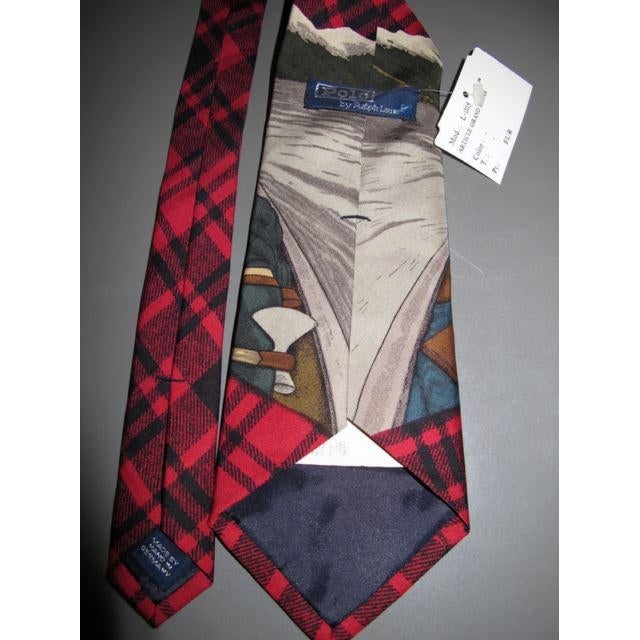 Polo Ralph Lauren Red Tartan Husky Dog Silk Tie, NWT! - poupishop