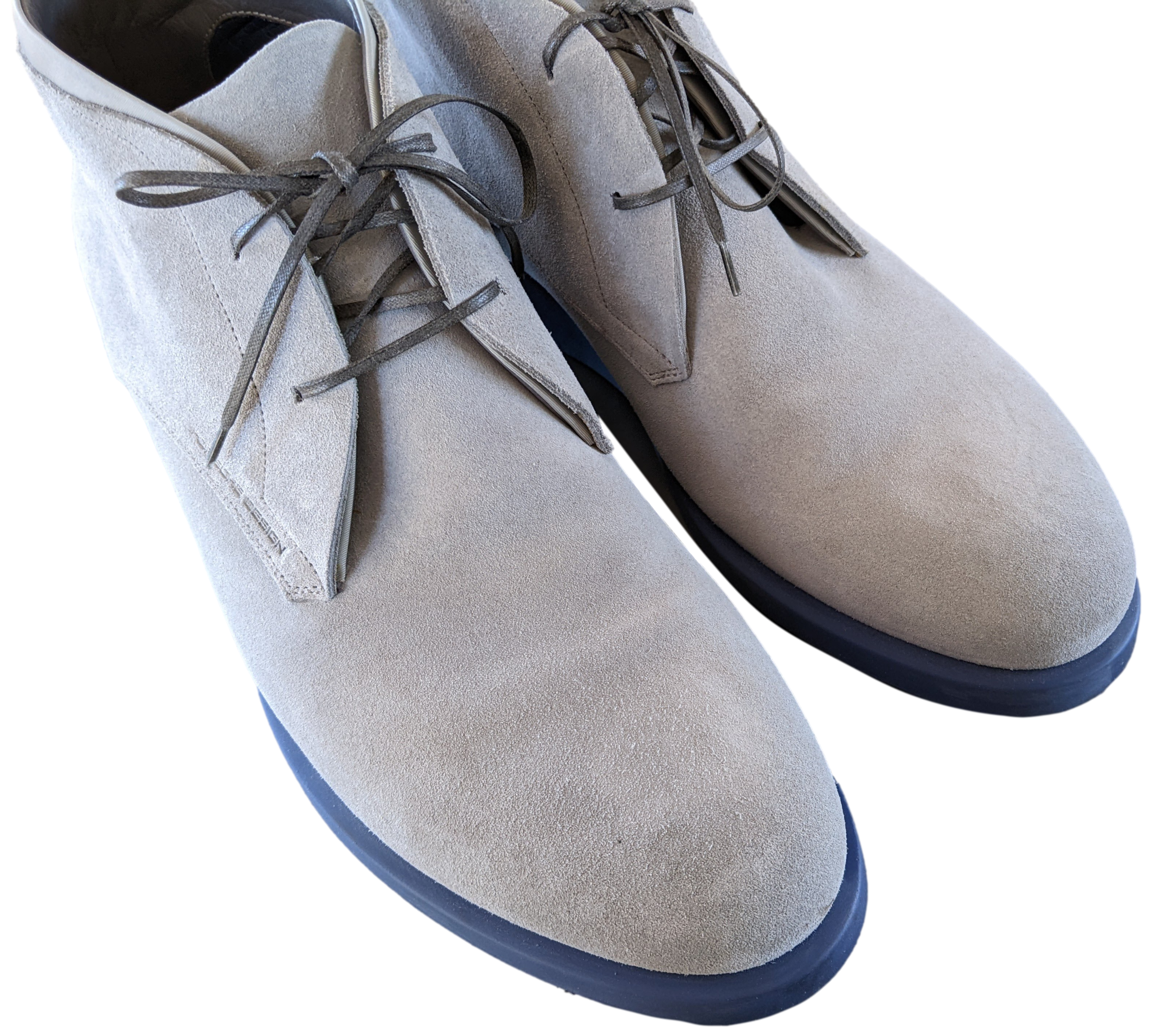 Porsche Design Grey Suede with Blue Sole P'1700 Men Lace Up Shoes Boots Sz44