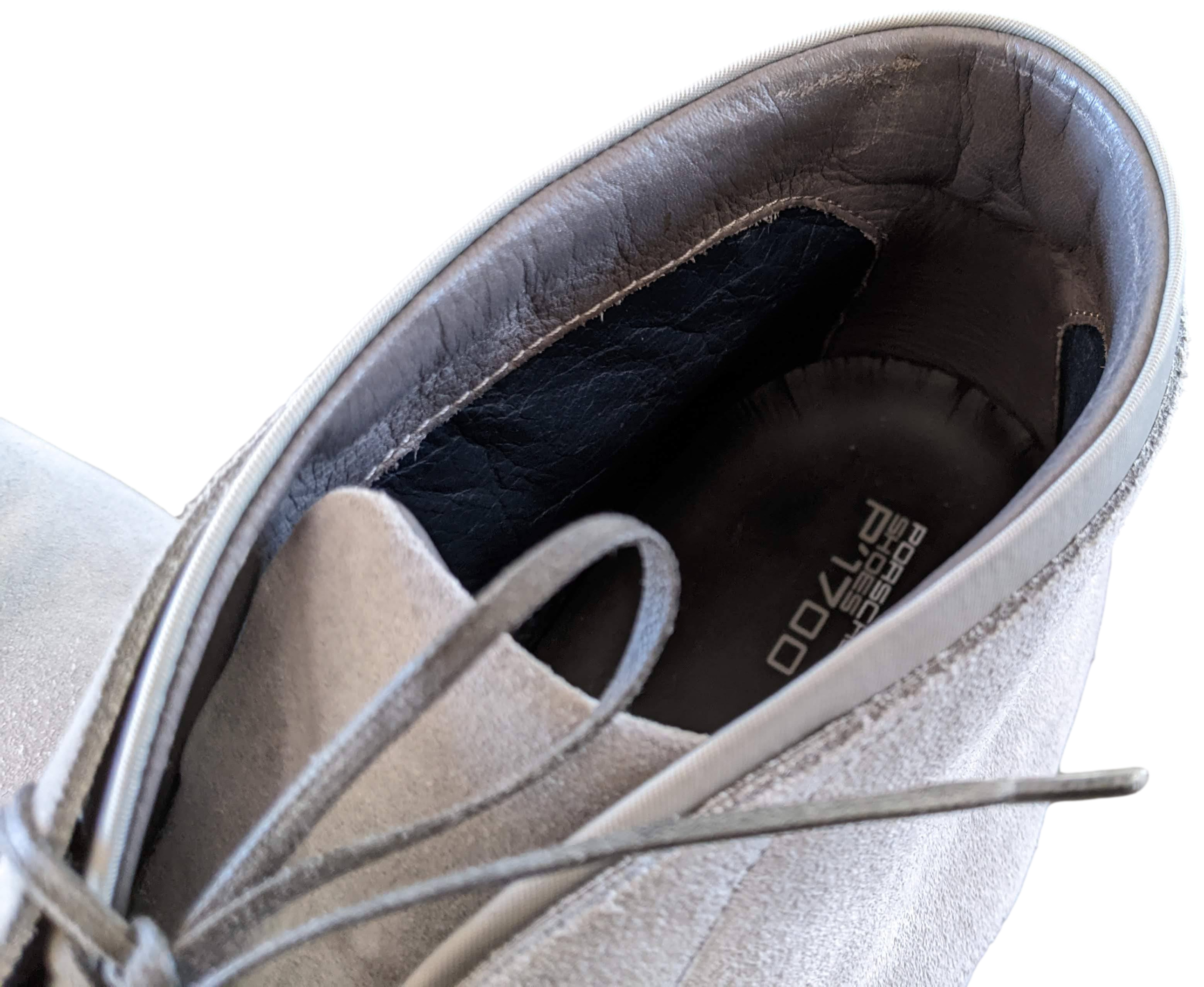 Porsche Design Grey Suede with Blue Sole P'1700 Men Lace Up Shoes Boots Sz44