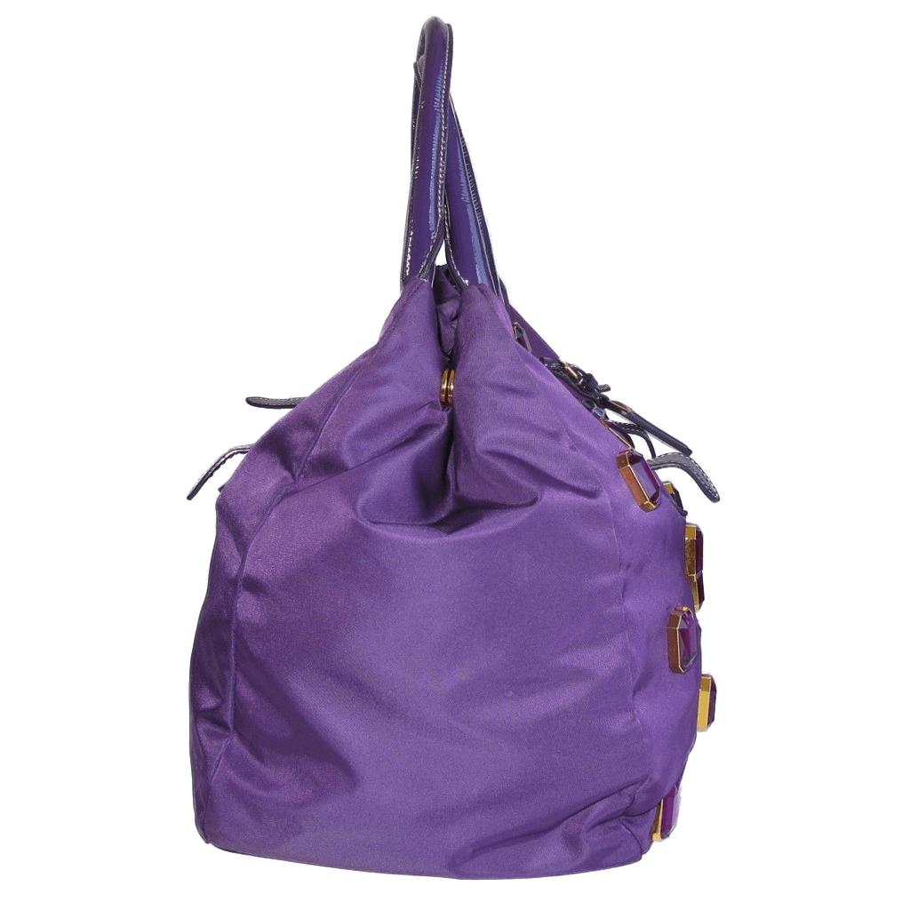 Prada 2008 Anemone Nylon Tessuto Pietre BR4118 Tote Bag - poupishop