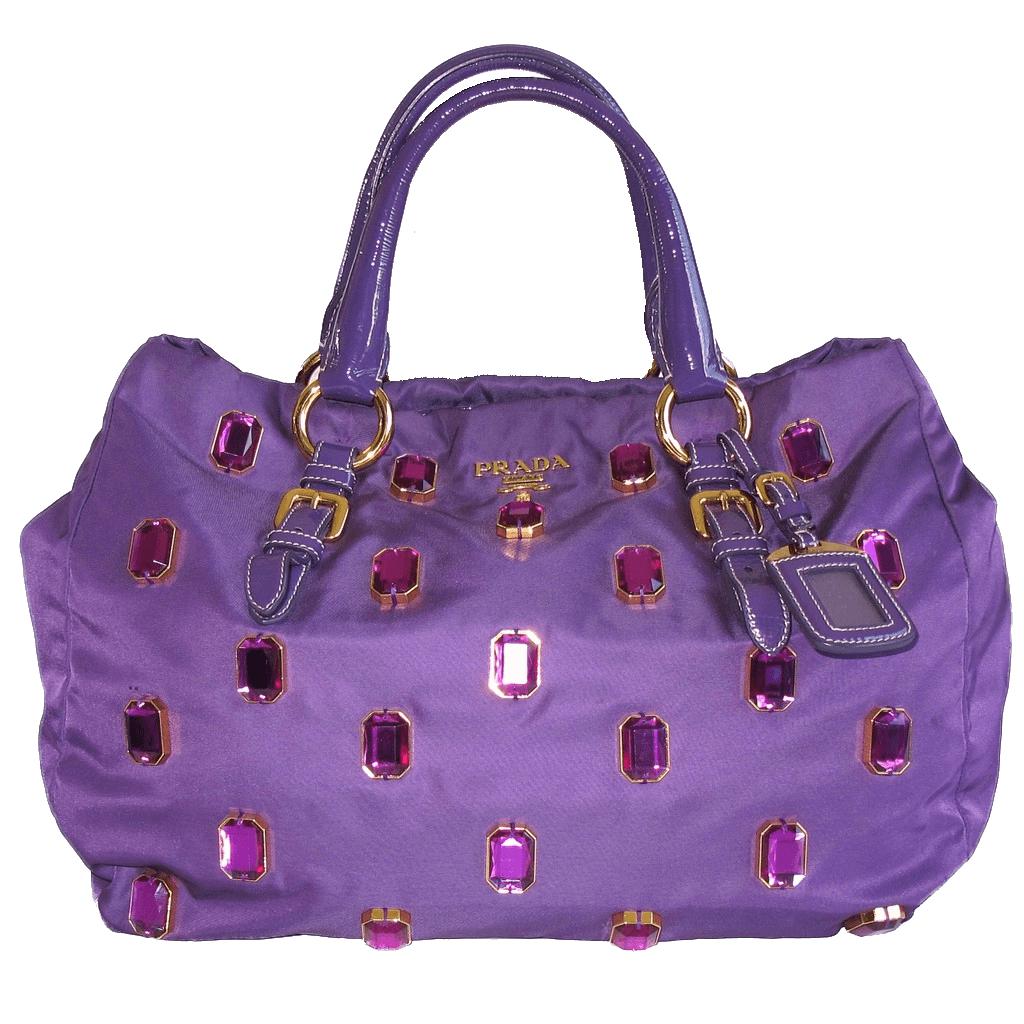 Prada 2008 Anemone Nylon Tessuto Pietre BR4118 Tote Bag - poupishop