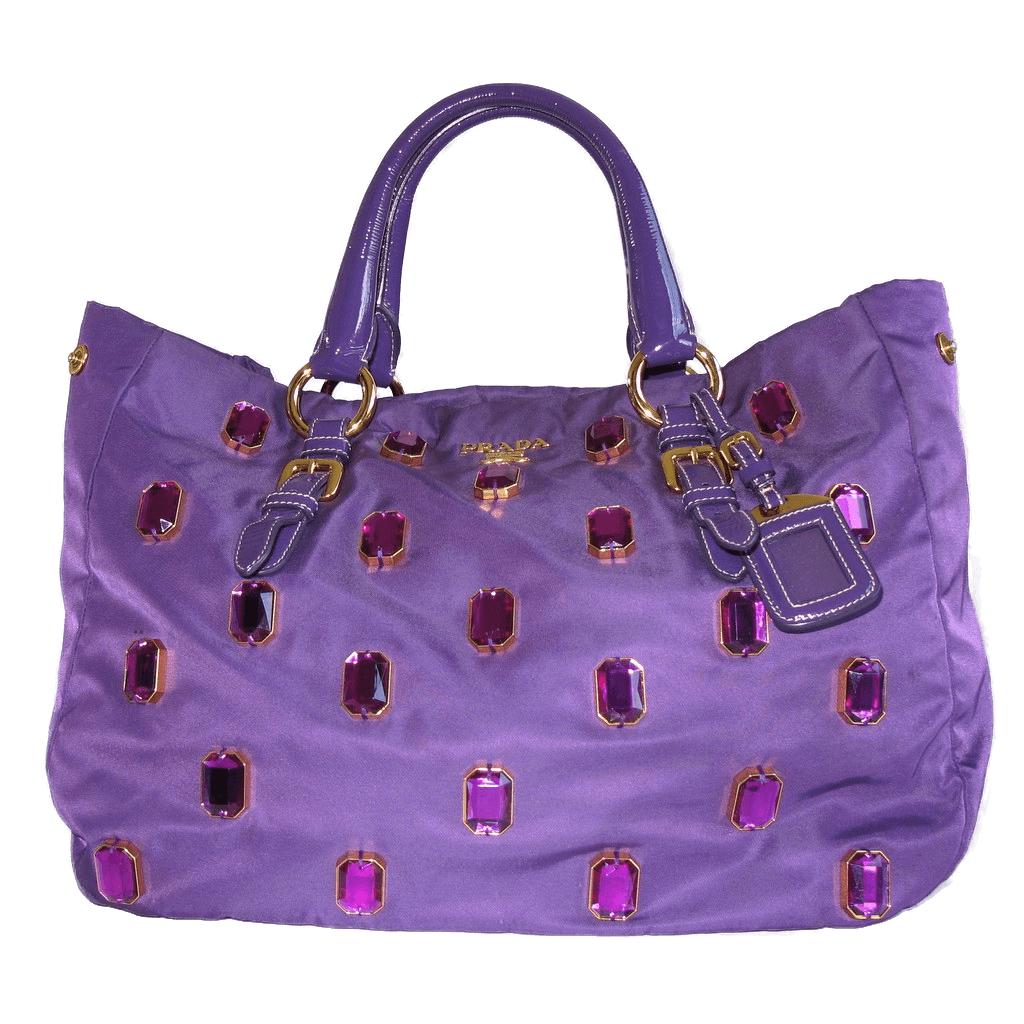 Prada 2008 Anemone Nylon Tessuto Pietre BR4118 Tote Bag - poupishop