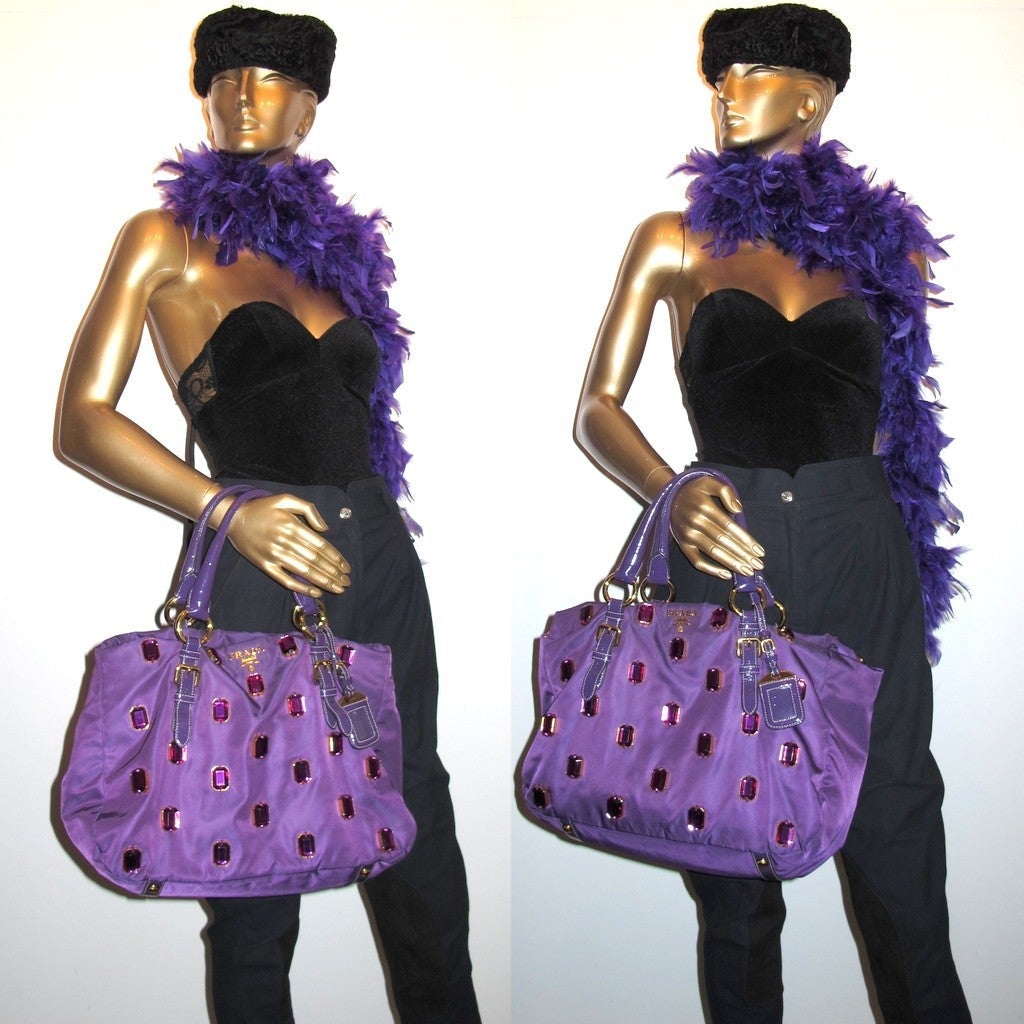 Prada 2008 Anemone Nylon Tessuto Pietre BR4118 Tote Bag - poupishop