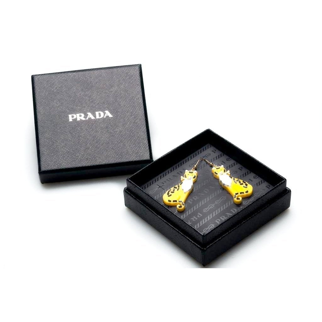 Prada 2011 Collector's Josephine Baker Leopards Clip on Earrings, NIB! - poupishop