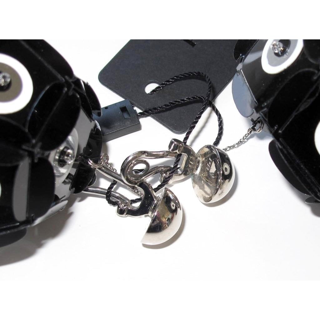 Prada 2016 Black/White Big Spheres Balls Clip on Earrings, NIB! - poupishop