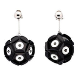 Prada 2016 Black/White Big Spheres Balls Clip on Earrings, NIB! - poupishop