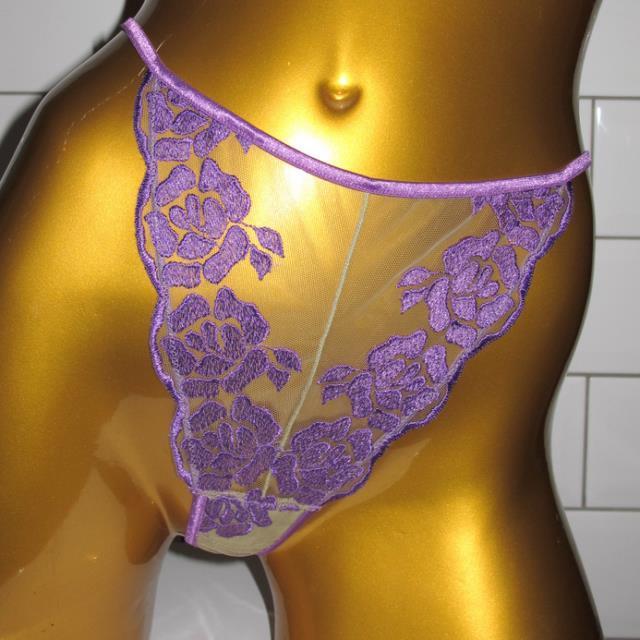 Ravage (Barbara) Vintage 1999 Purple Lace Thong Sz10, NWT! - poupishop