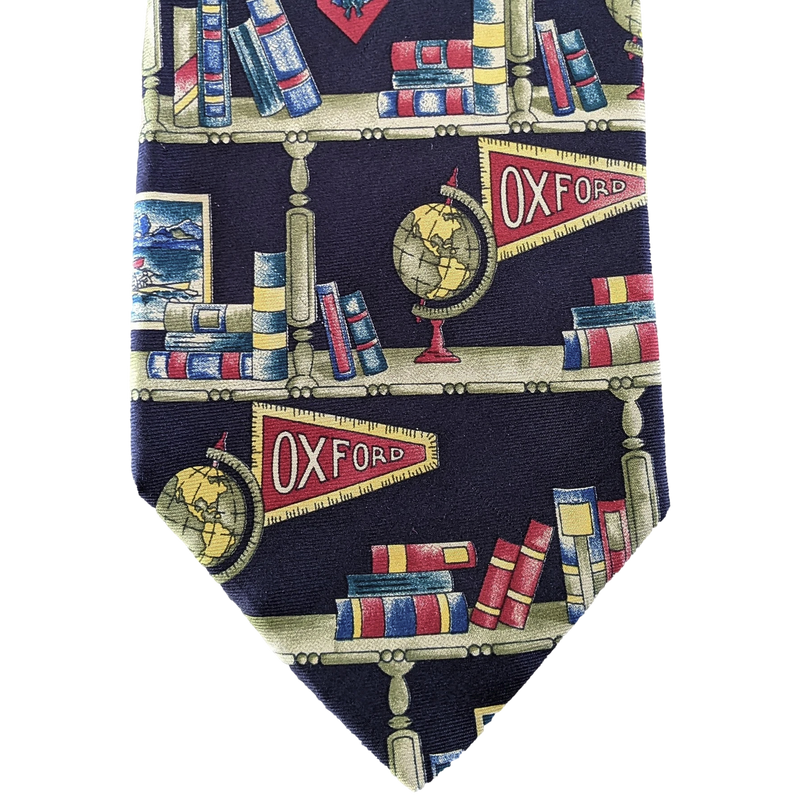 Rico Sangeur Marine Vintage "Oxford" Silk Tie 10cm
