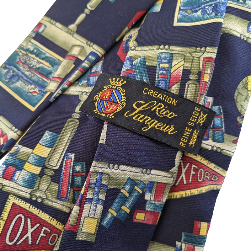Rico Sangeur Marine Vintage "Oxford" Silk Tie 10cm