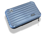 Rimowa Blue Metallic Zipped Cosmetic Kit Clutch Pochette Bag, Vip First Class, New! - poupishop