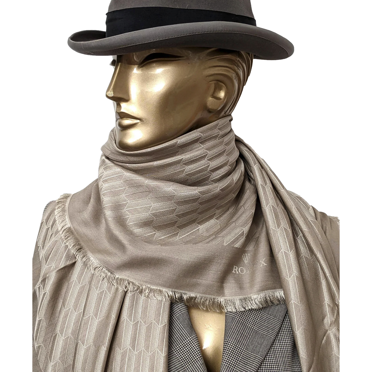 Rolex Beige Faconnee Special Ltd Issue for VIP "Baselworld 2018" Huge Fringed Cashmere Shawl 140