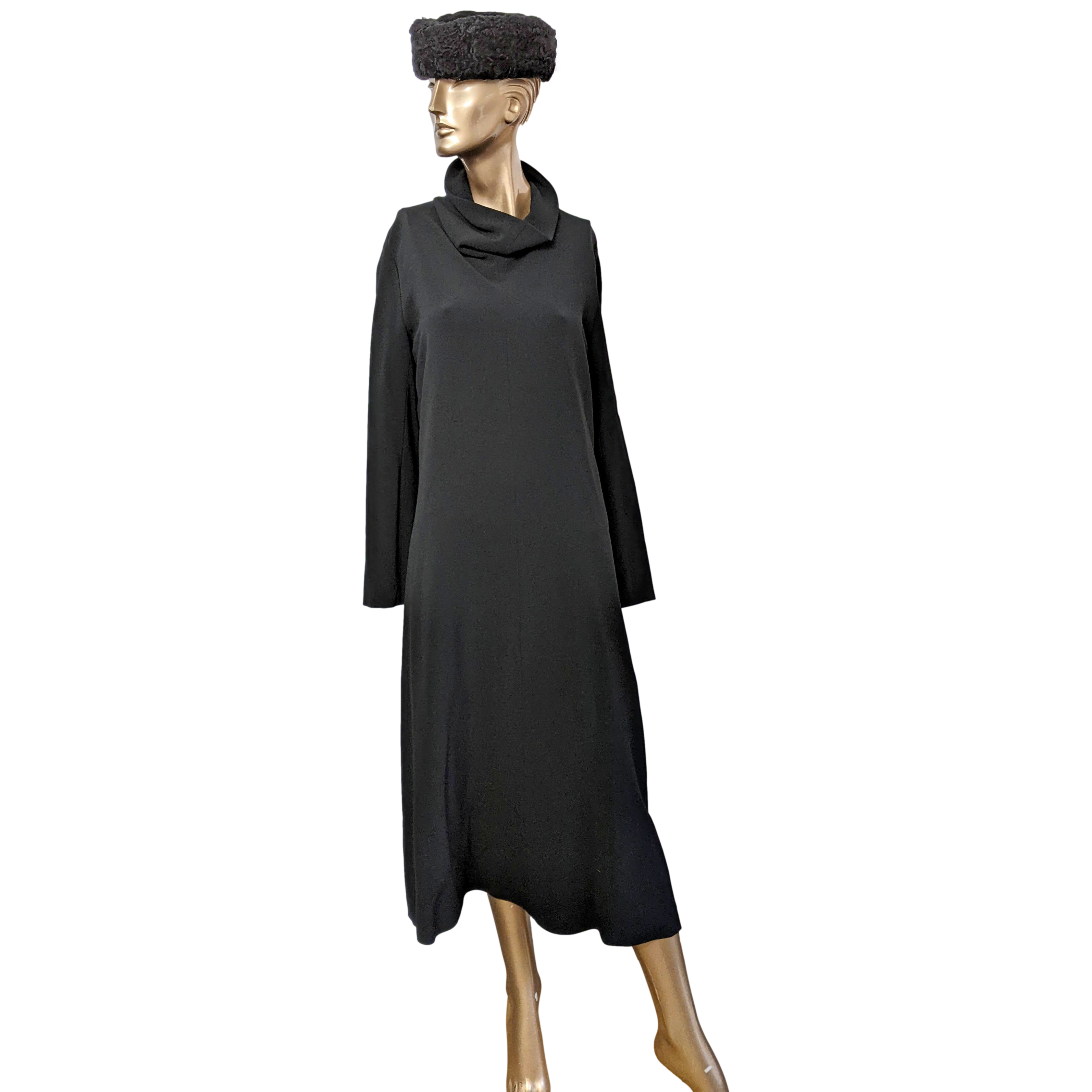 The Row Retro "Barbara" Black 3/4 Long Dress SzM