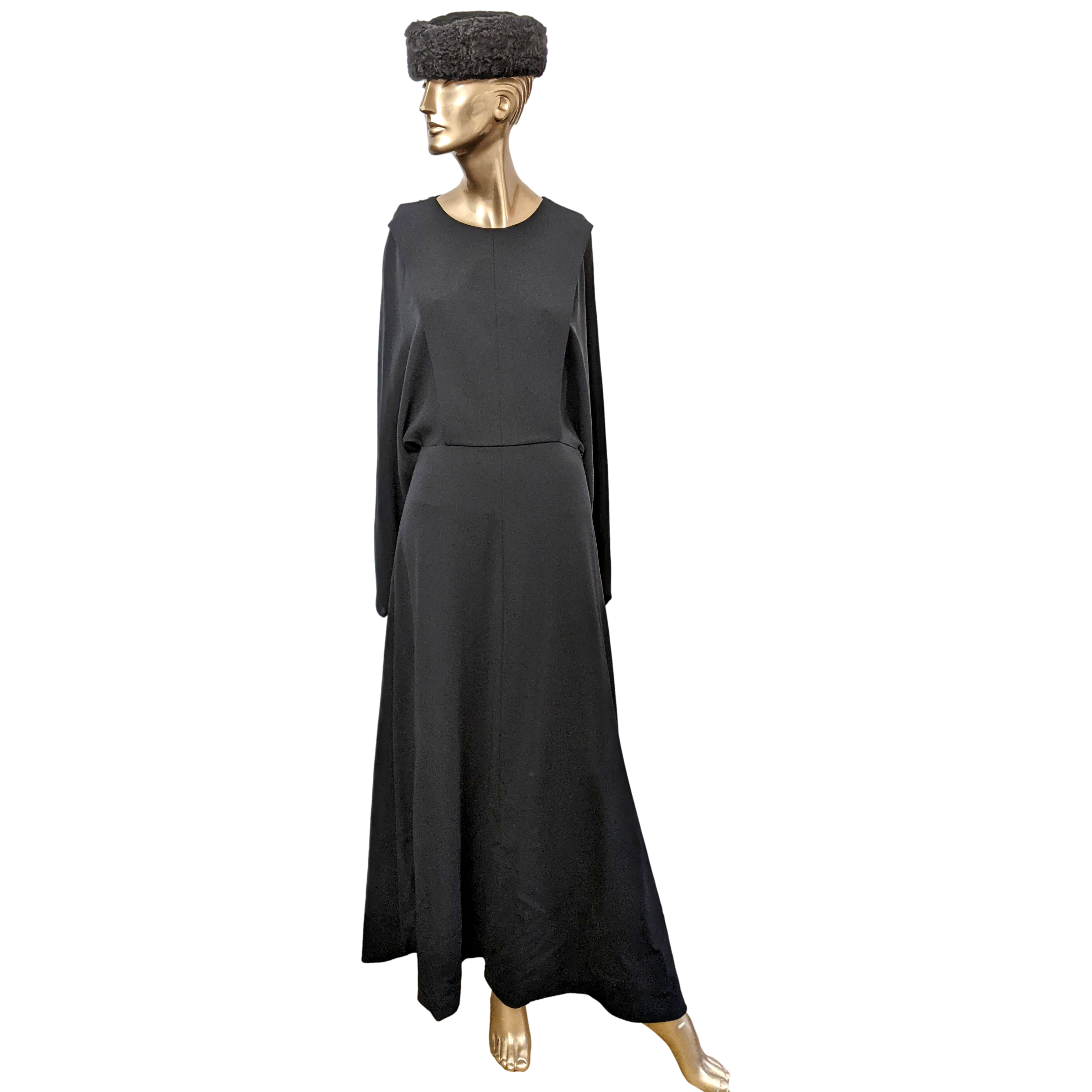 The Row Retro "Cobai" Black Long Dress Gown SzM