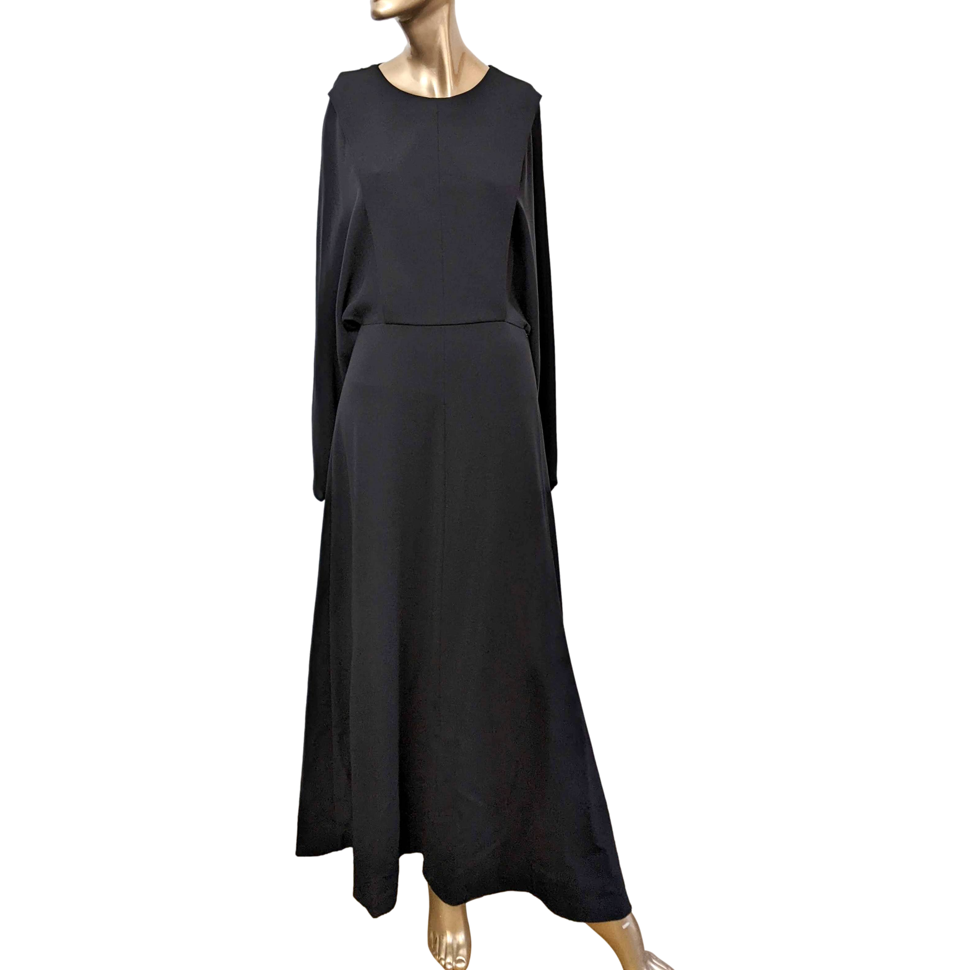 The Row Retro "Cobai" Black Long Dress Gown SzM